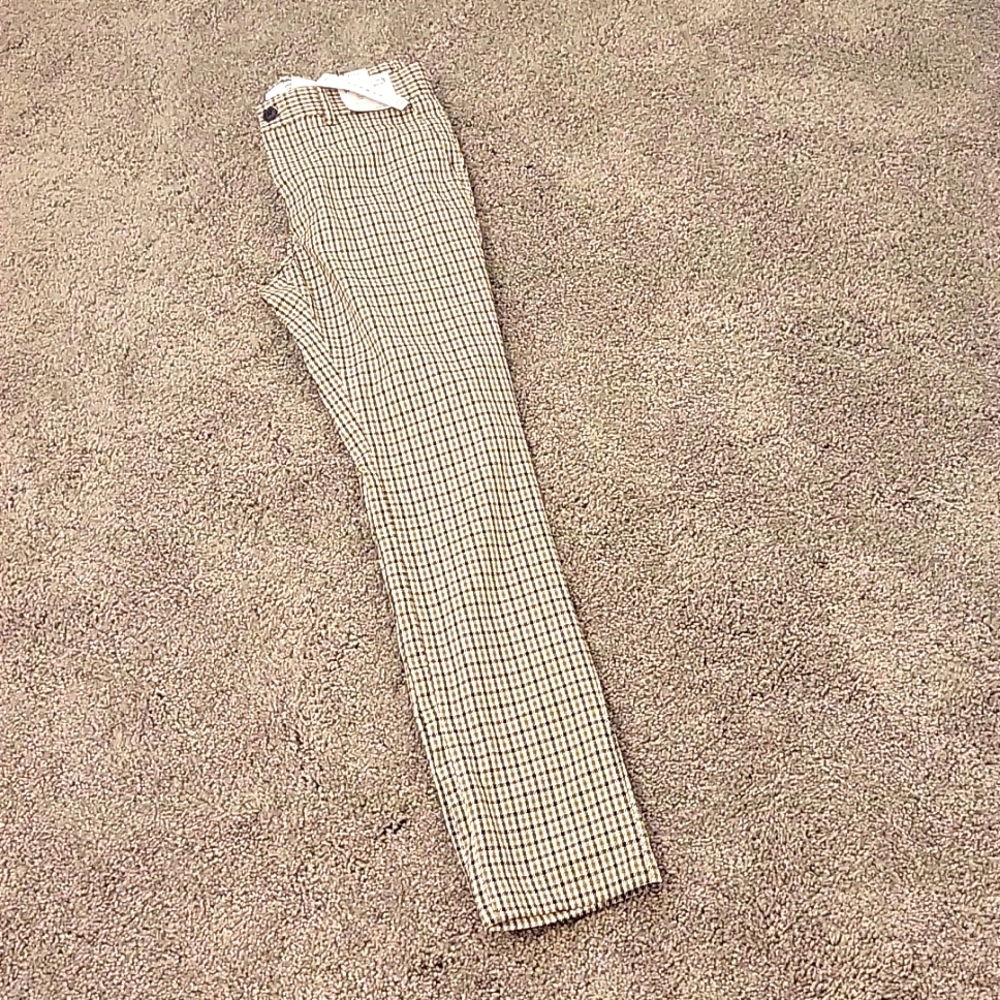 NWT, Topman skinny neutral plaid suit pants in brown, Men
